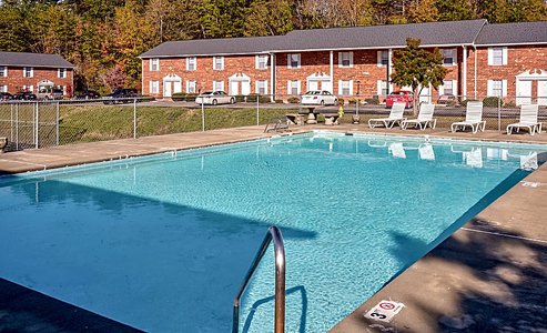 exterior pool the Morgan Place Apartments